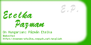 etelka pazman business card