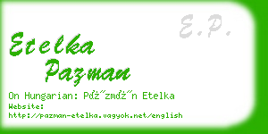 etelka pazman business card
